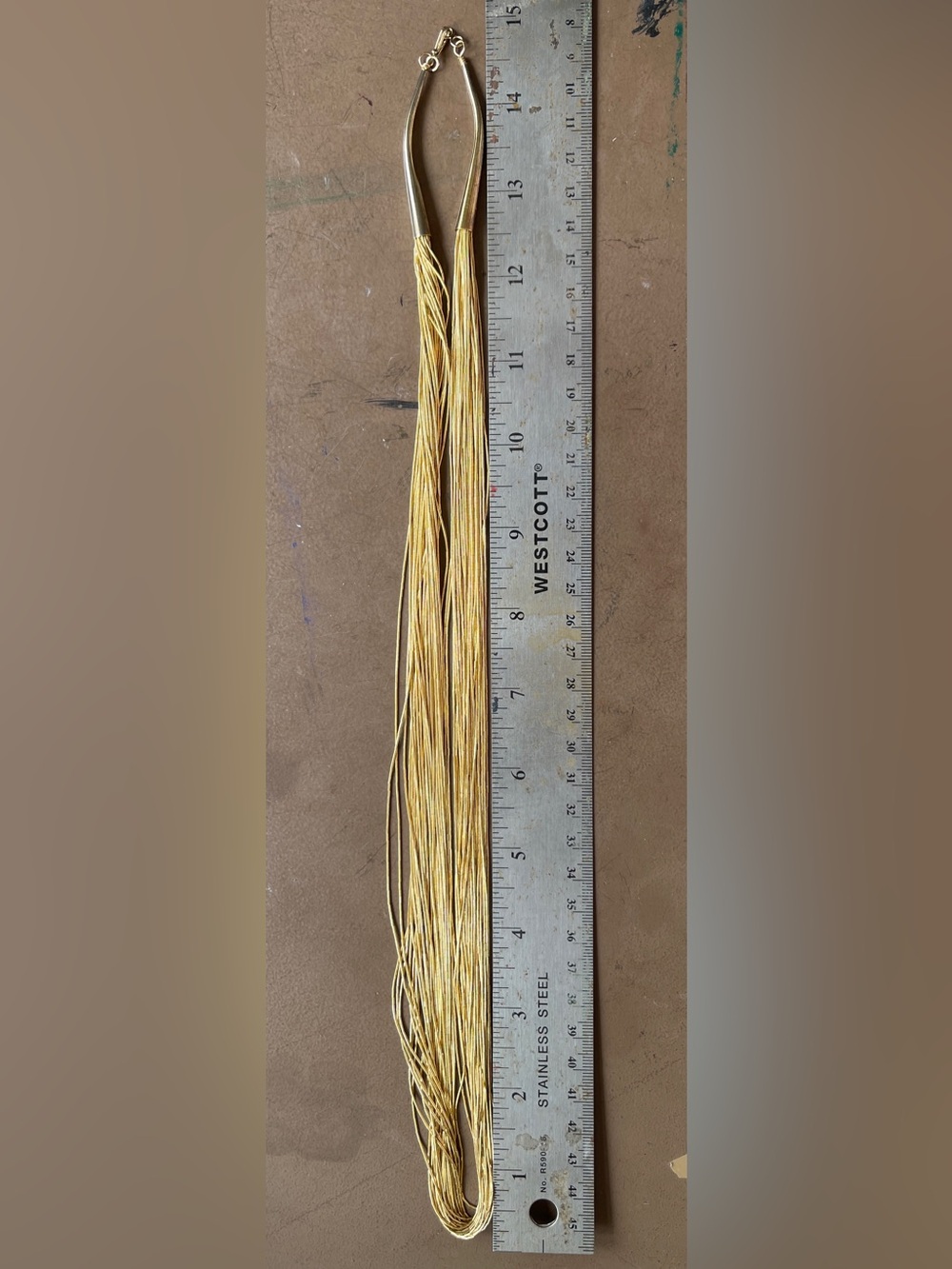 Native American Liquid Gold 925 Sterling Silver 30-Strand Gold Filled Necklace - Picture 5 of 5
